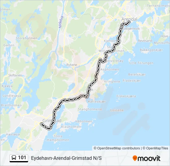 101 Bus Line Map