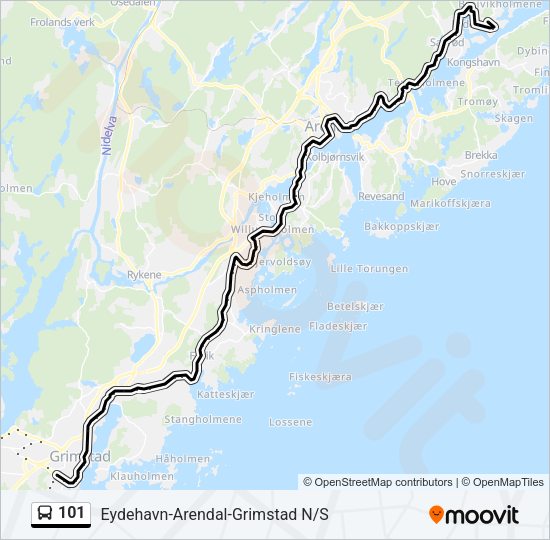 101 Bus Line Map