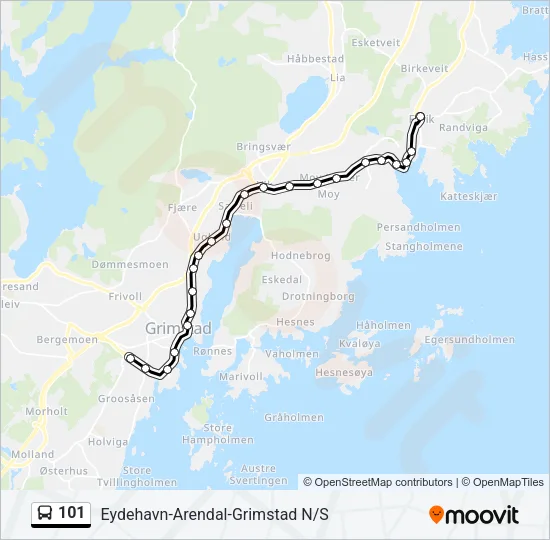 101 Bus Line Map