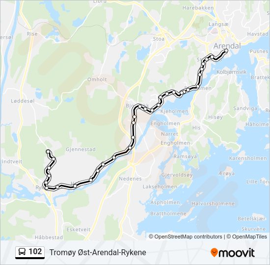 102 Bus Line Map