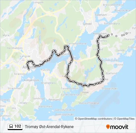 102 Bus Line Map