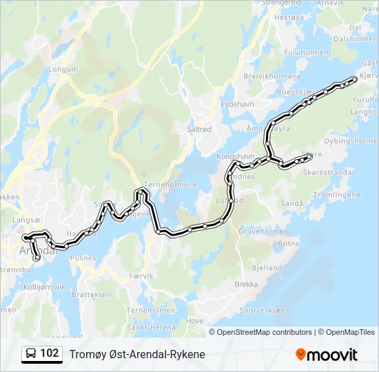 102 Bus Line Map