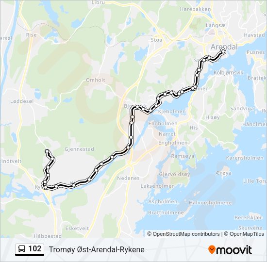 102 Bus Line Map