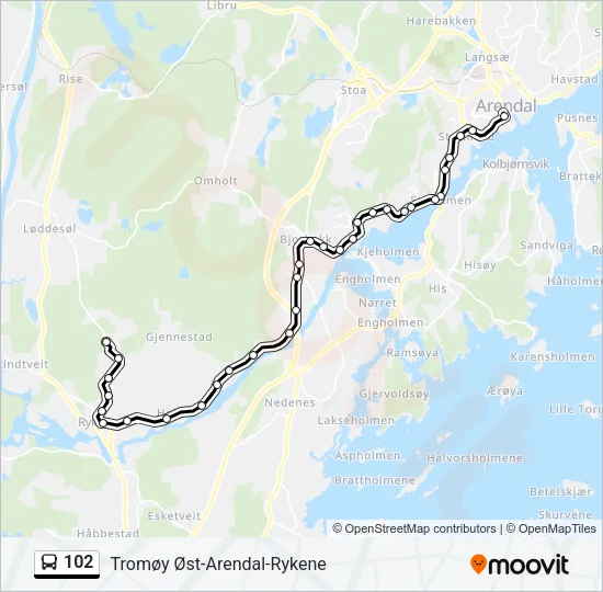 102 Bus Line Map