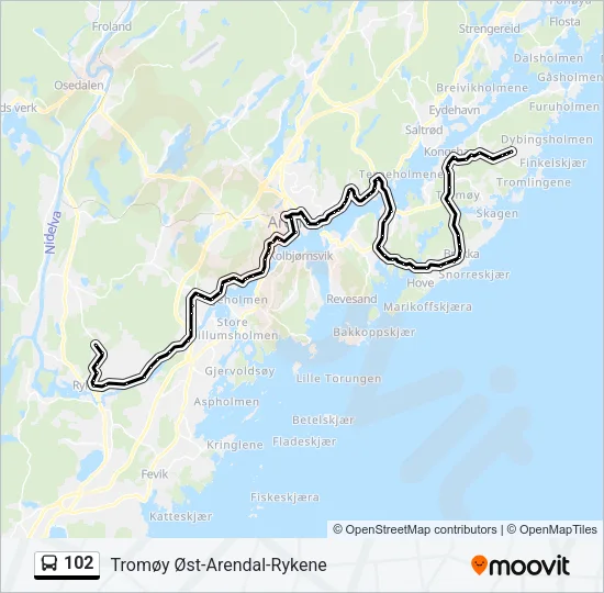 102 Bus Line Map