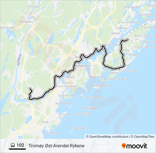 102 Bus Line Map