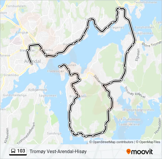 103 Bus Line Map