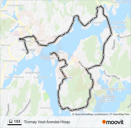 103 Bus Line Map