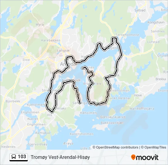 103 Bus Line Map