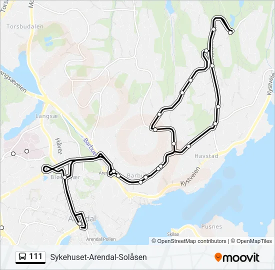 111 Bus Line Map