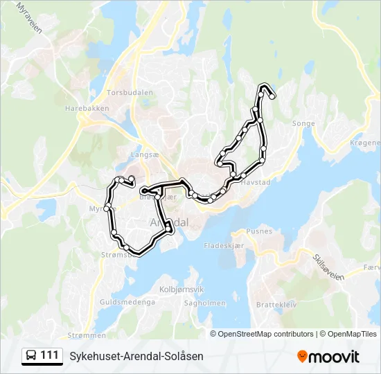 111 Bus Line Map