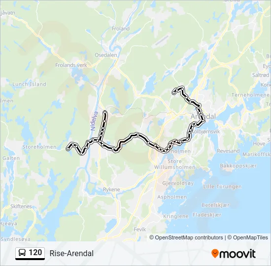 120 Bus Line Map
