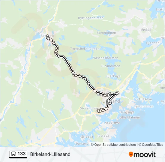 133 Bus Line Map