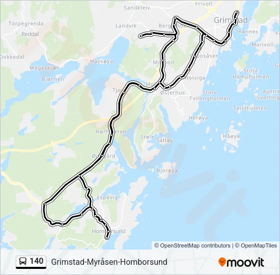 140 Bus Line Map