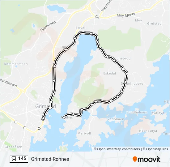 145 Bus Line Map