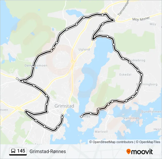 145 Bus Line Map