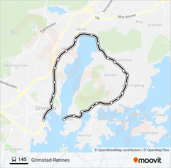 145 Bus Line Map