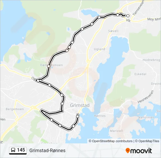 145 Bus Line Map