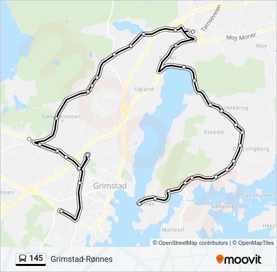 145 Bus Line Map