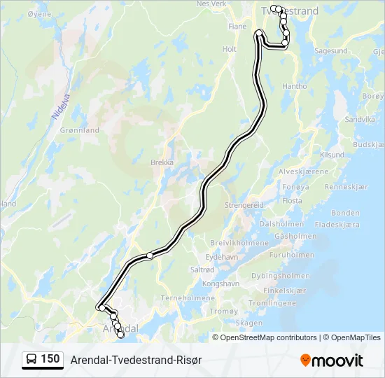 150 Bus Line Map