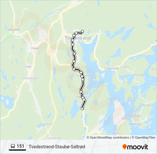 151 Bus Line Map