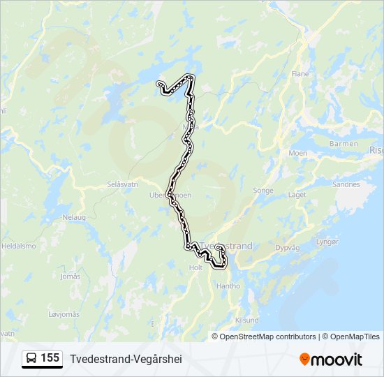 155 bus Line Map