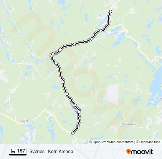 157 bus Line Map