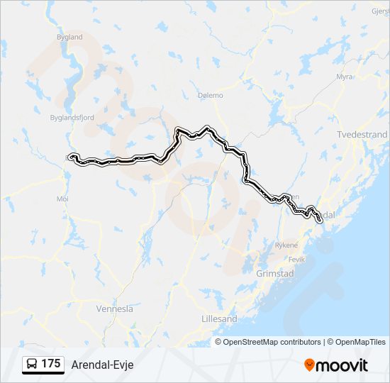 175 bus Line Map