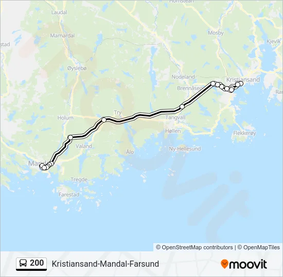200 Bus Line Map