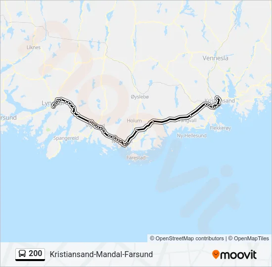 200 Bus Line Map