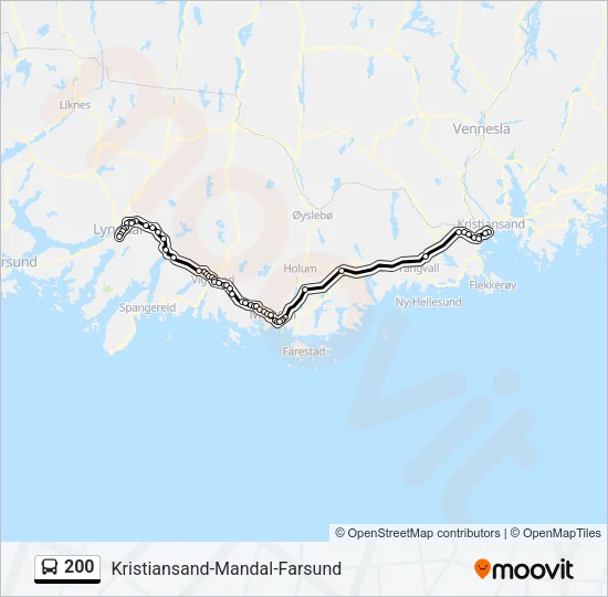 200 Bus Line Map