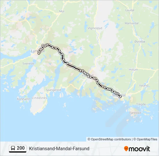 200 Bus Line Map