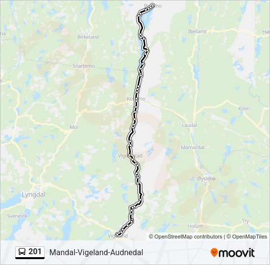 201 Bus Line Map