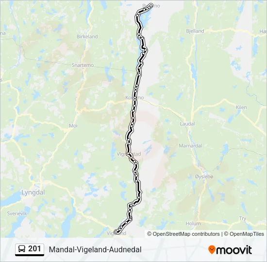 201 Bus Line Map