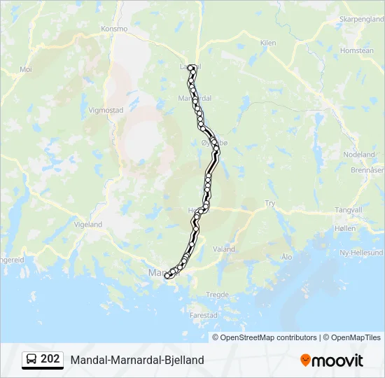 202 Bus Line Map