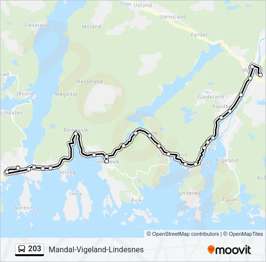 203 Bus Line Map