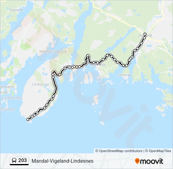 203 Bus Line Map