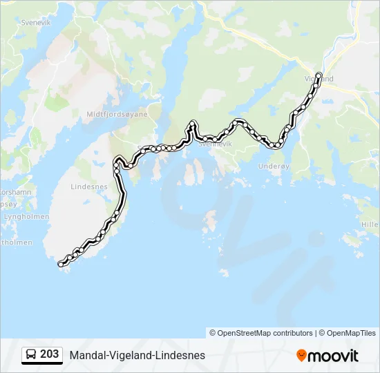 203 Bus Line Map