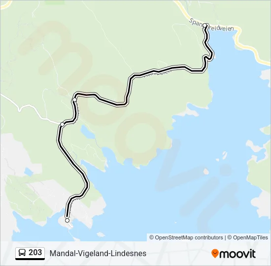 203 Bus Line Map