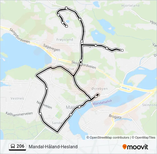 206 Bus Line Map