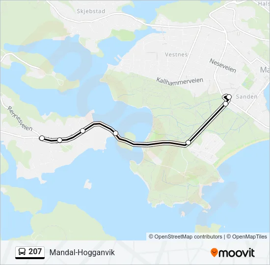 207 Bus Line Map
