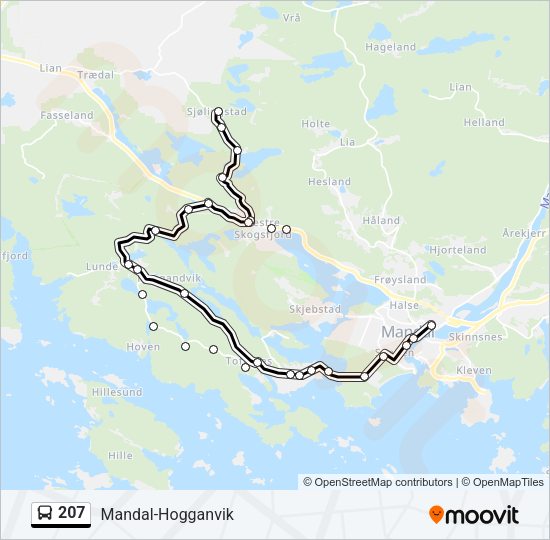 207 Bus Line Map
