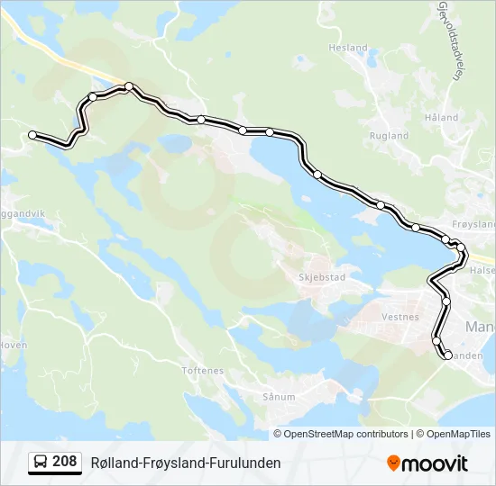 208 Bus Line Map