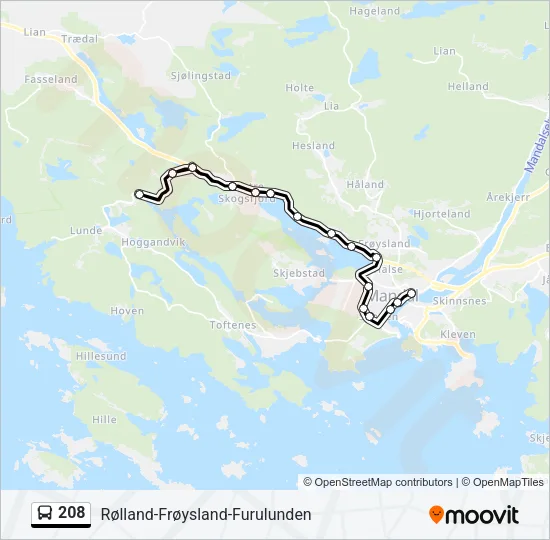 208 Bus Line Map