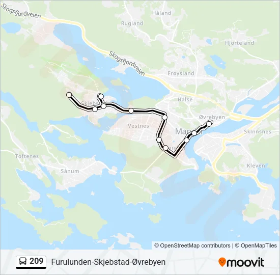 209 Bus Line Map