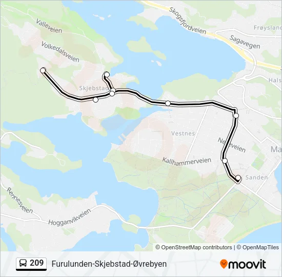209 Bus Line Map