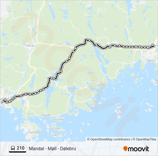 210 Bus Line Map