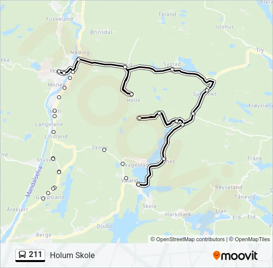 211 Bus Line Map
