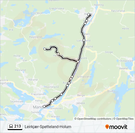 213 Bus Line Map