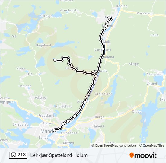 213 bus Line Map